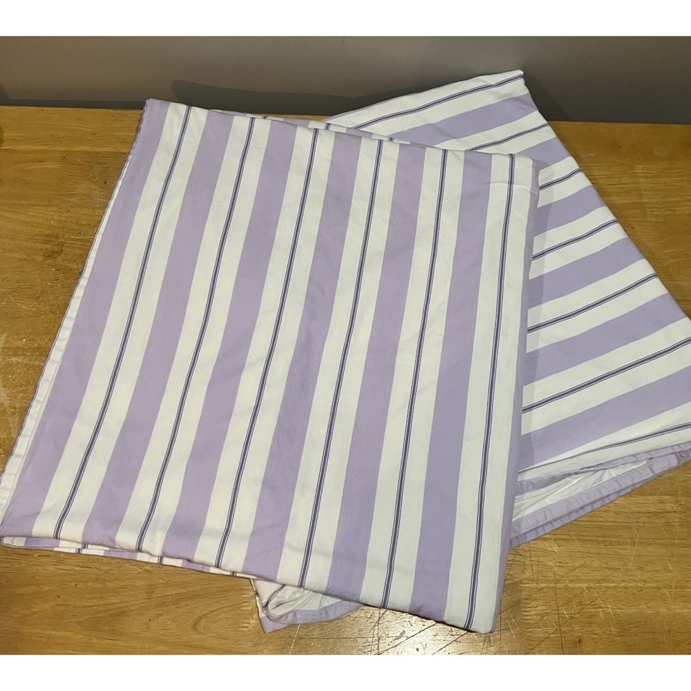 Pottery Barns Kids Spring Stripe Purple‎  White 2 Panels Curtain Lined 42x90"